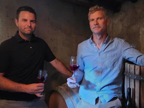 o<em></em>nES owners Chris Pagliocchini, left, and Tyler Harlton make the o<em></em>nly non-alcoholic wine that uses B.C. grapes.