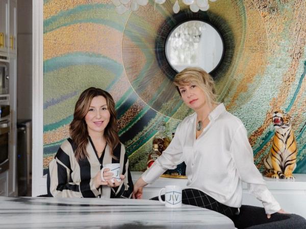 Sasa Alamanos, left, and Leanne Schwartz are the founders of full-service wallpaper installation company Jade Walls, in Vancouver.