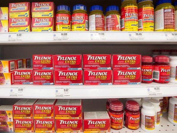 Boxes of Tylenol are seen at a pharmacy in Laval, Que., on January 26, 2017.