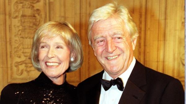 TV chat show host Michael Parkinson and his wife Mary arriving at The Royal Albert Hall for the Natio<em></em>nal Television Awards.