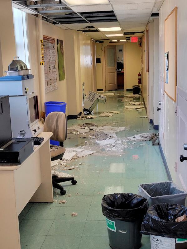 Damage is seen after a flood at USDA research facility wher<em></em>e employees have filed whistleblower complaints in Beltsville, Maryland